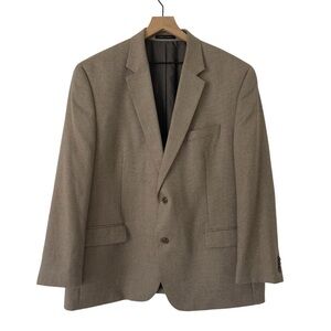 Michael Kors Mens Houndstooth Sport Coat 48R Brown Classic Suit Blazer Jacket